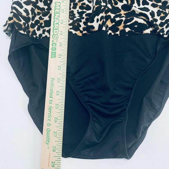 Trimshaper One Piece Swimsuit Size 14 Black Leopard Slimming Rouching Bra Cups - Picture 11 of 12